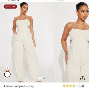Adaline Ivory Strapless Jumpsuit